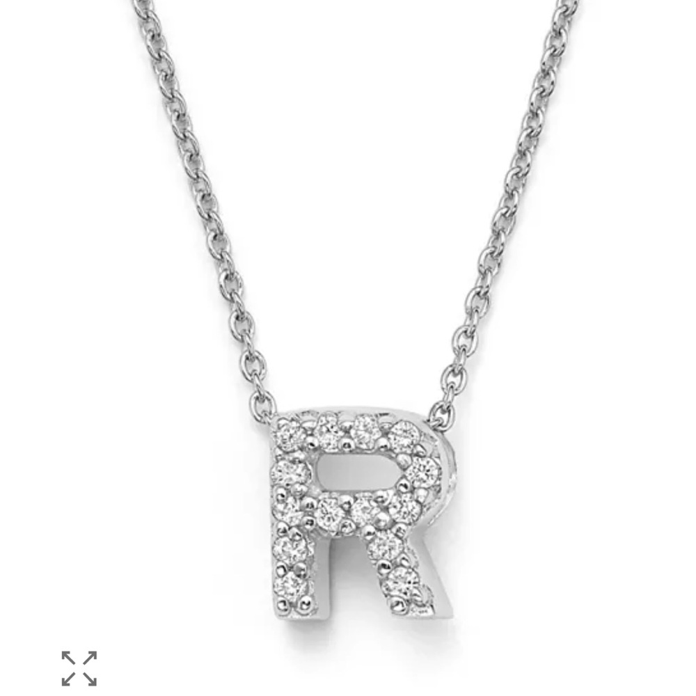 Roberto Coin
18K White Gold "Love Letter" Initial Pendant Necklace with Diamonds
